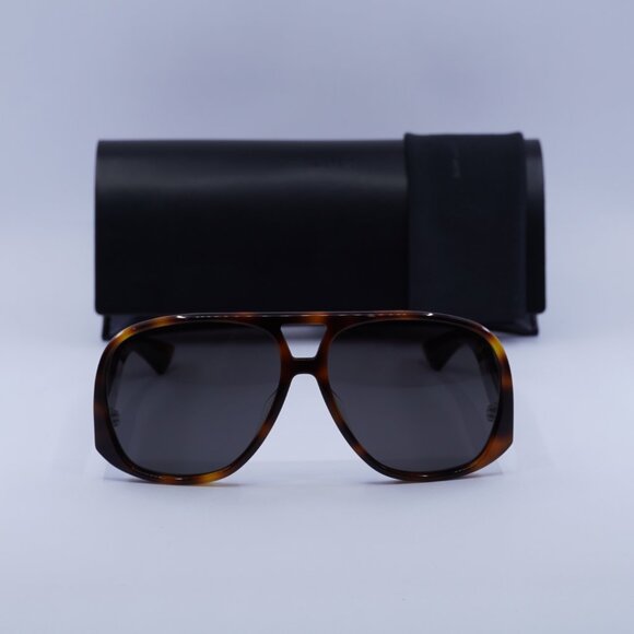 🕶️ New Saint Laurent SL652/F SOLACE 002 Sunglasses - Shiny Medium Havana Frame - Picture 11 of 11